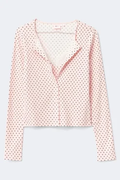 14+ 2 in 1 lace rib cardigan