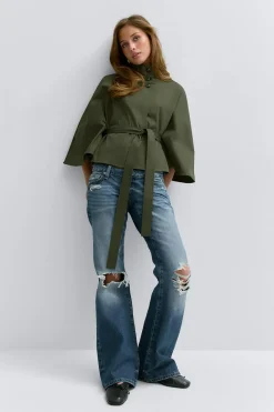 14+ belted trench cape