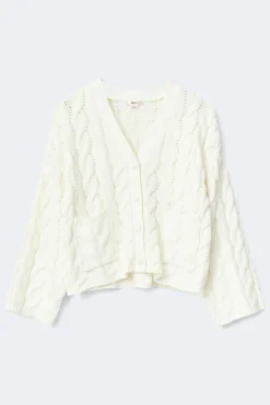 14+ cable knitted cardigan