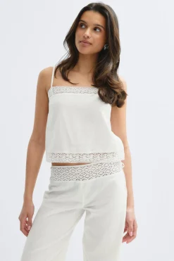 14+ crochet linen blend top