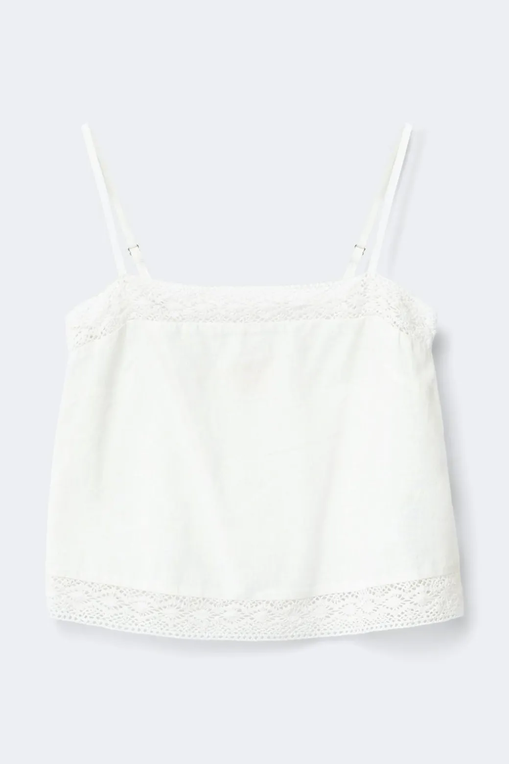 14+ crochet linen blend top
