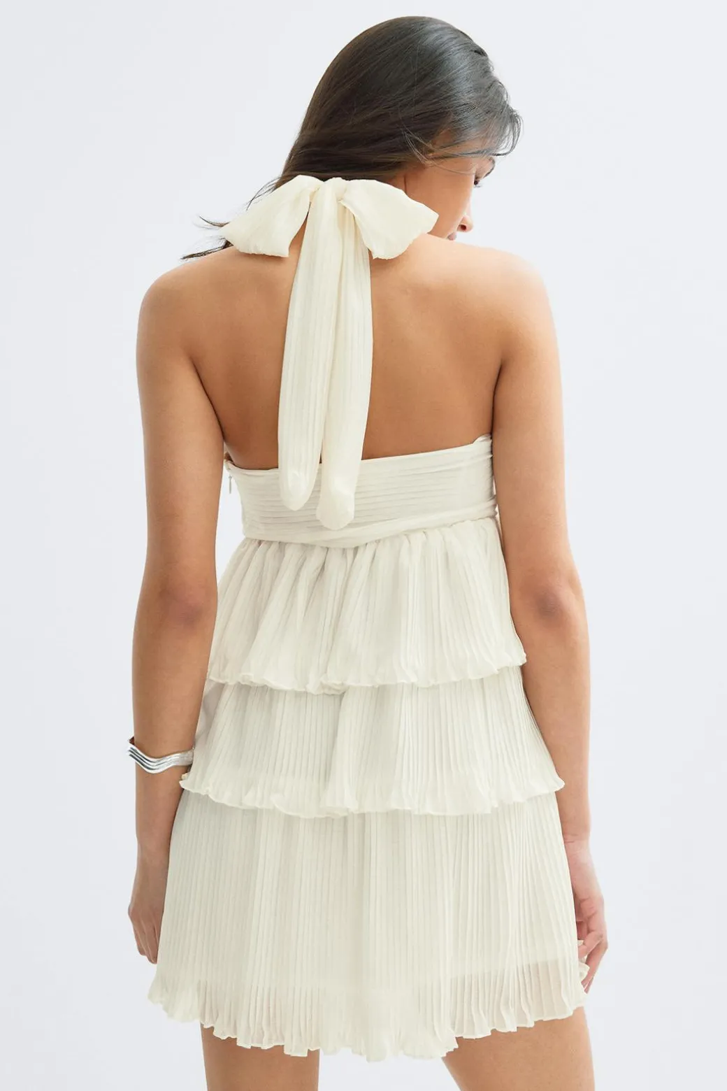 14+ halterneck frill dress