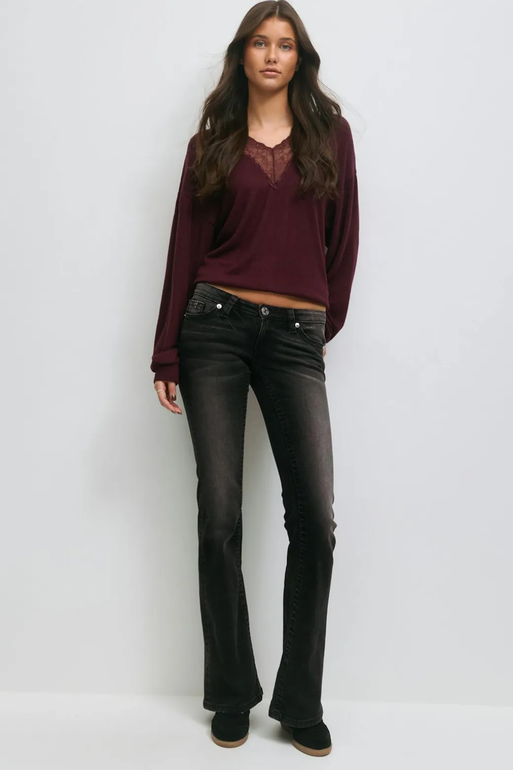 14+ hip hug flare jeans