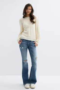 14+ knitted open back sweater