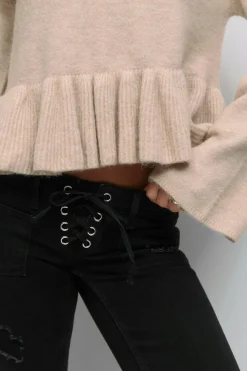 14+ knitted peplum sweater