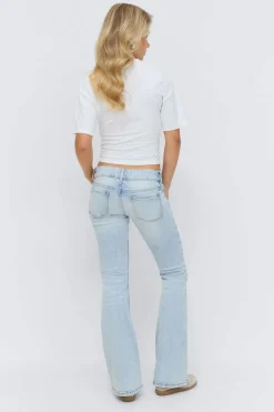 14+ pleated flare jeans