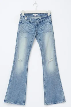 14+ pleated flare jeans