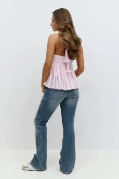 14+ pleated flare jeans