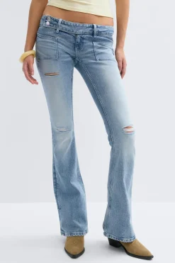 14+ pleated flare jeans tall