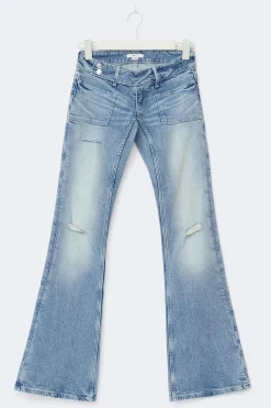 14+ pleated flare jeans tall