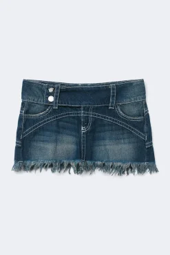 14+ pleated low denim skirt