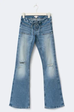 14+ pleated tie jeans