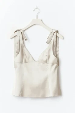 14+ satin tie top