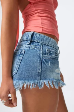 14+ slay low denim shorts