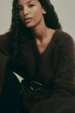 Alpaca blend knitted cardigan