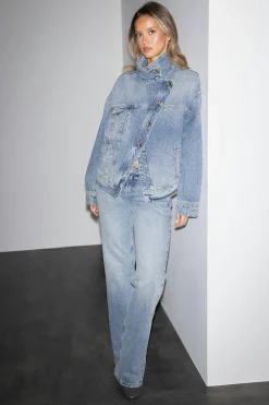 Asymmetric denim jacket