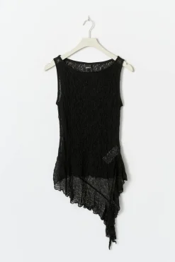 Asymmetric lace top