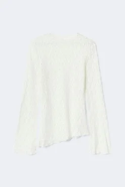 Asymmetric lace top
