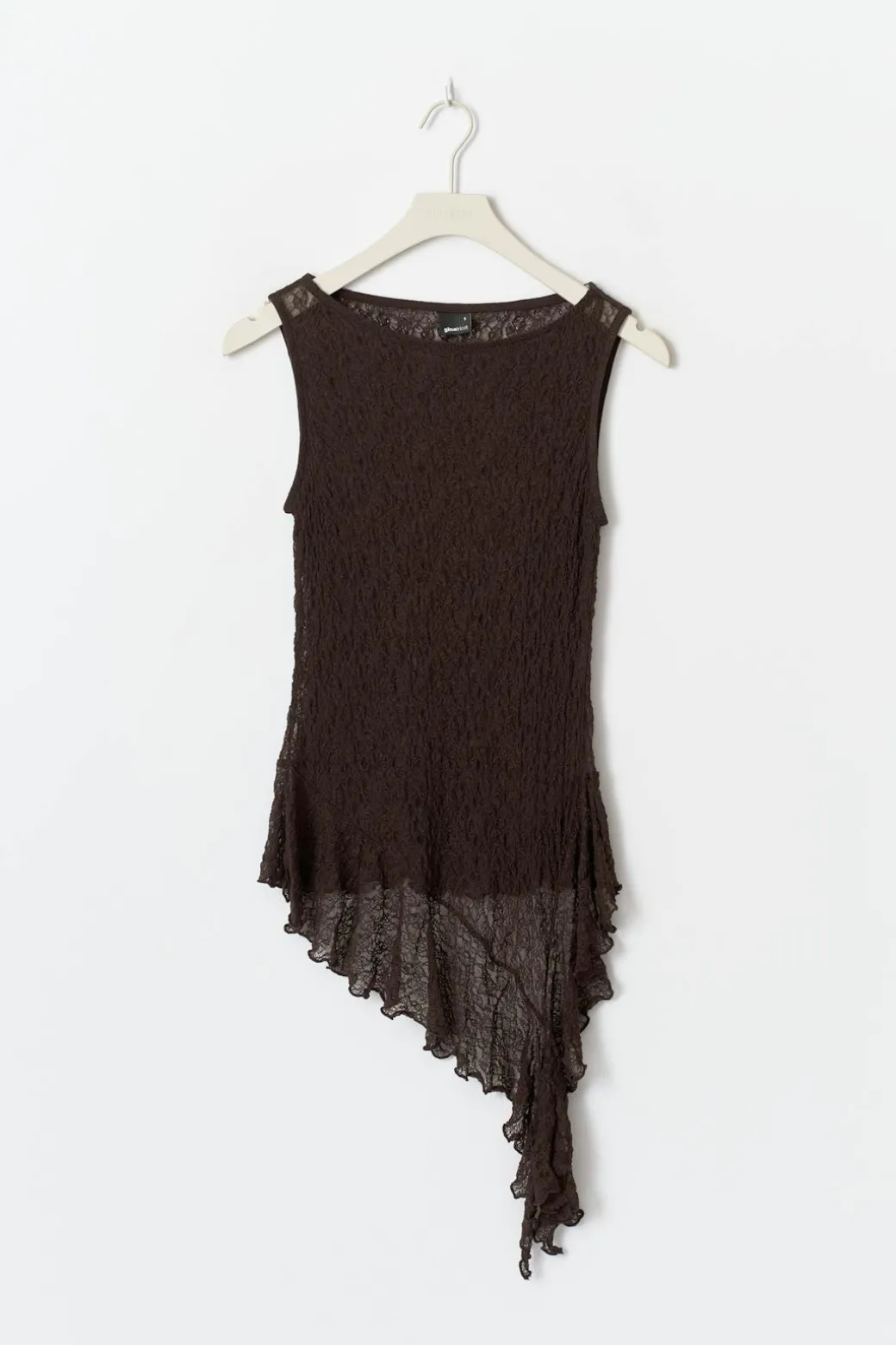Asymmetric lace top