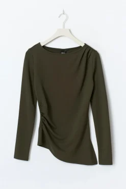 Asymmetric long sleeve top