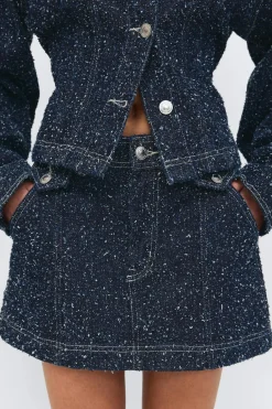 Boucle denim skirt