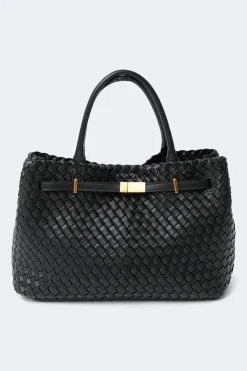 Braided top handle bag