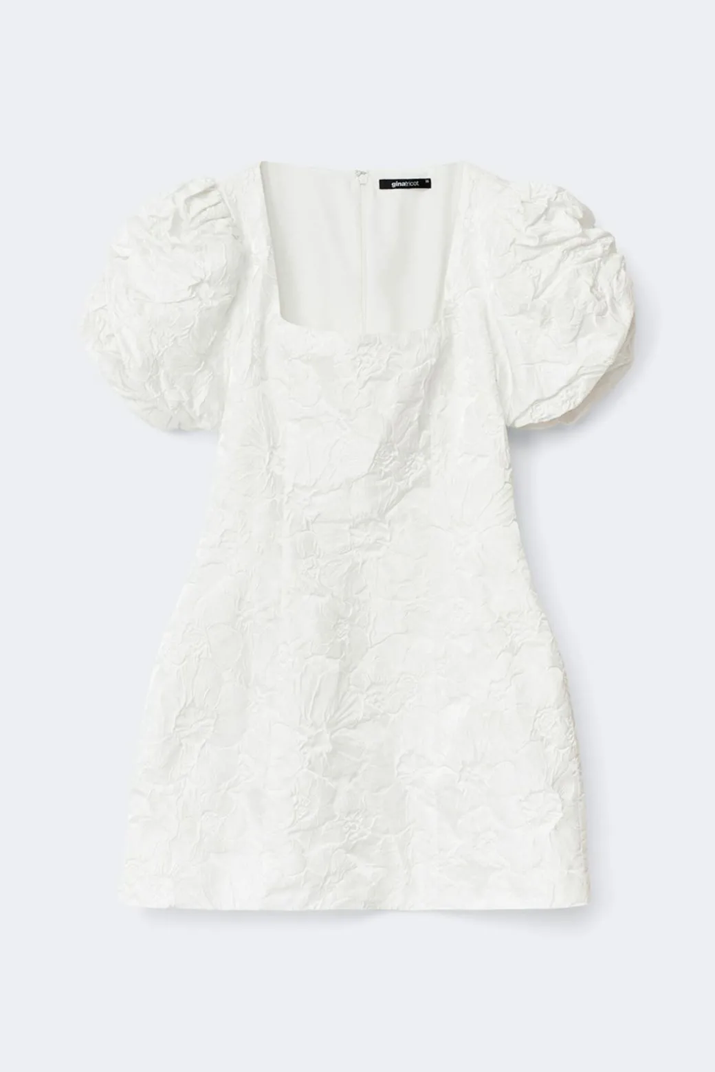 Brocade puffsleeve mini dress
