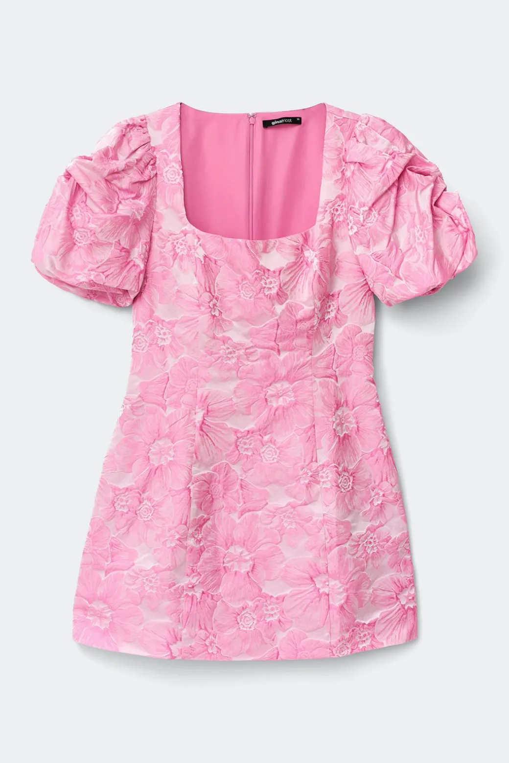 Brocade puffsleeve mini dress