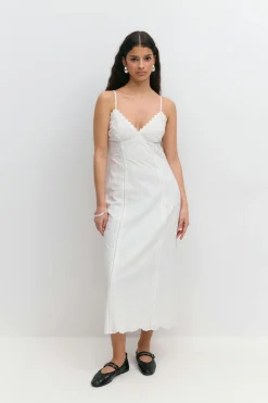 Broderie anglaise midi dress