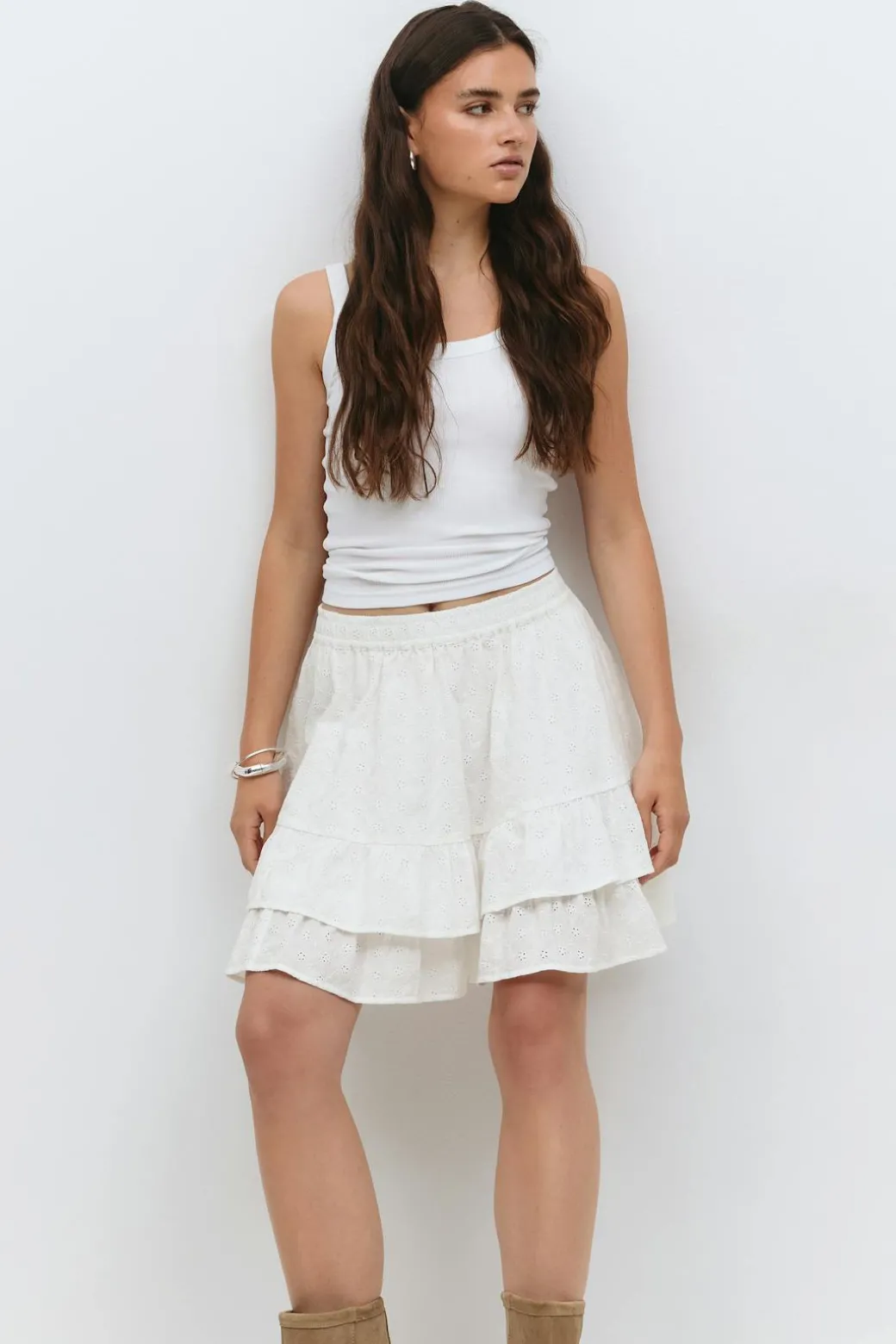 Broderie anglaise mini skirt