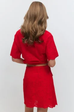 Broderie anglaise mini skirt