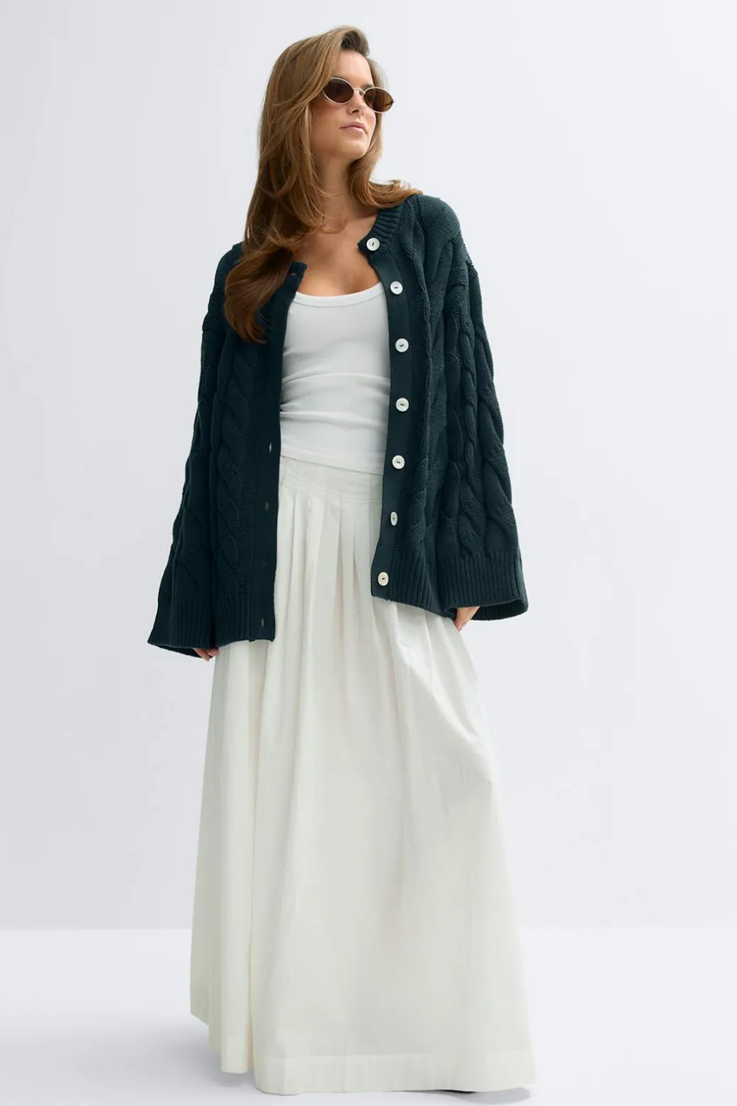 Chunky knitted cable cardigan