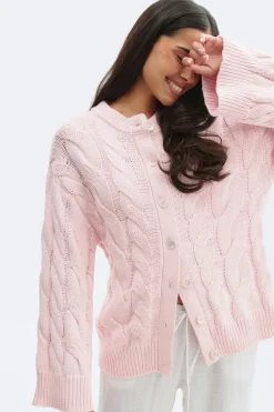 Chunky knitted cable cardigan