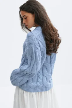 Chunky knitted cable sweater