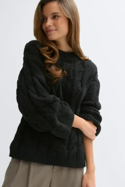 Chunky knitted cable sweater