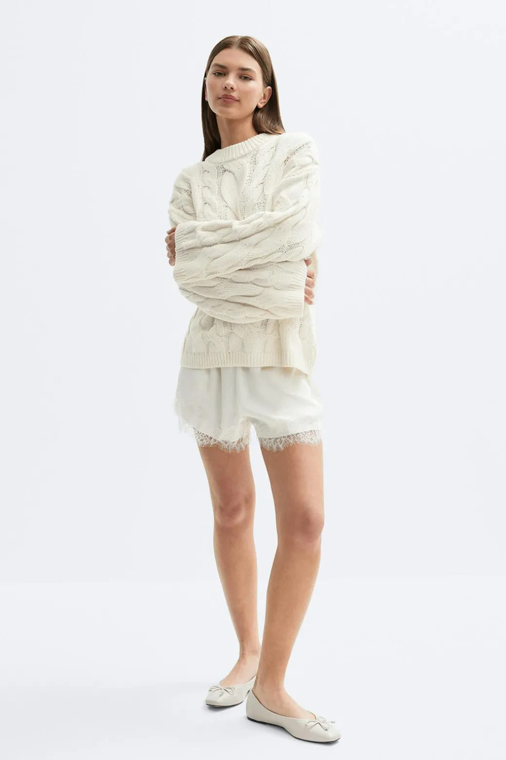 Chunky knitted cable sweater