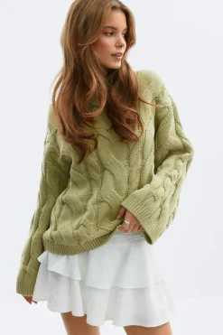 Chunky knitted cable sweater