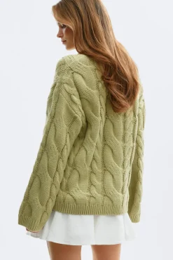 Chunky knitted cable sweater