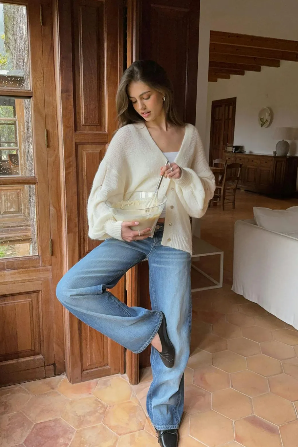 Chunky knitted cardigan