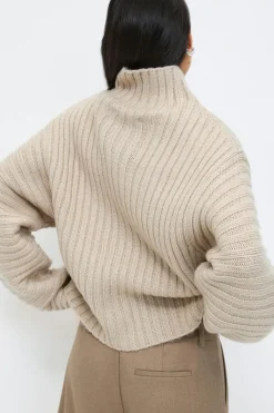 Chunky turtleneck knit sweater