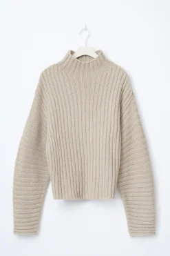 Chunky turtleneck knit sweater