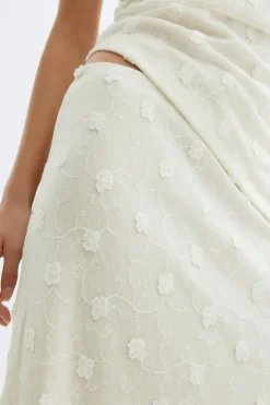 3d floral maxi skirt