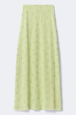 3d floral maxi skirt