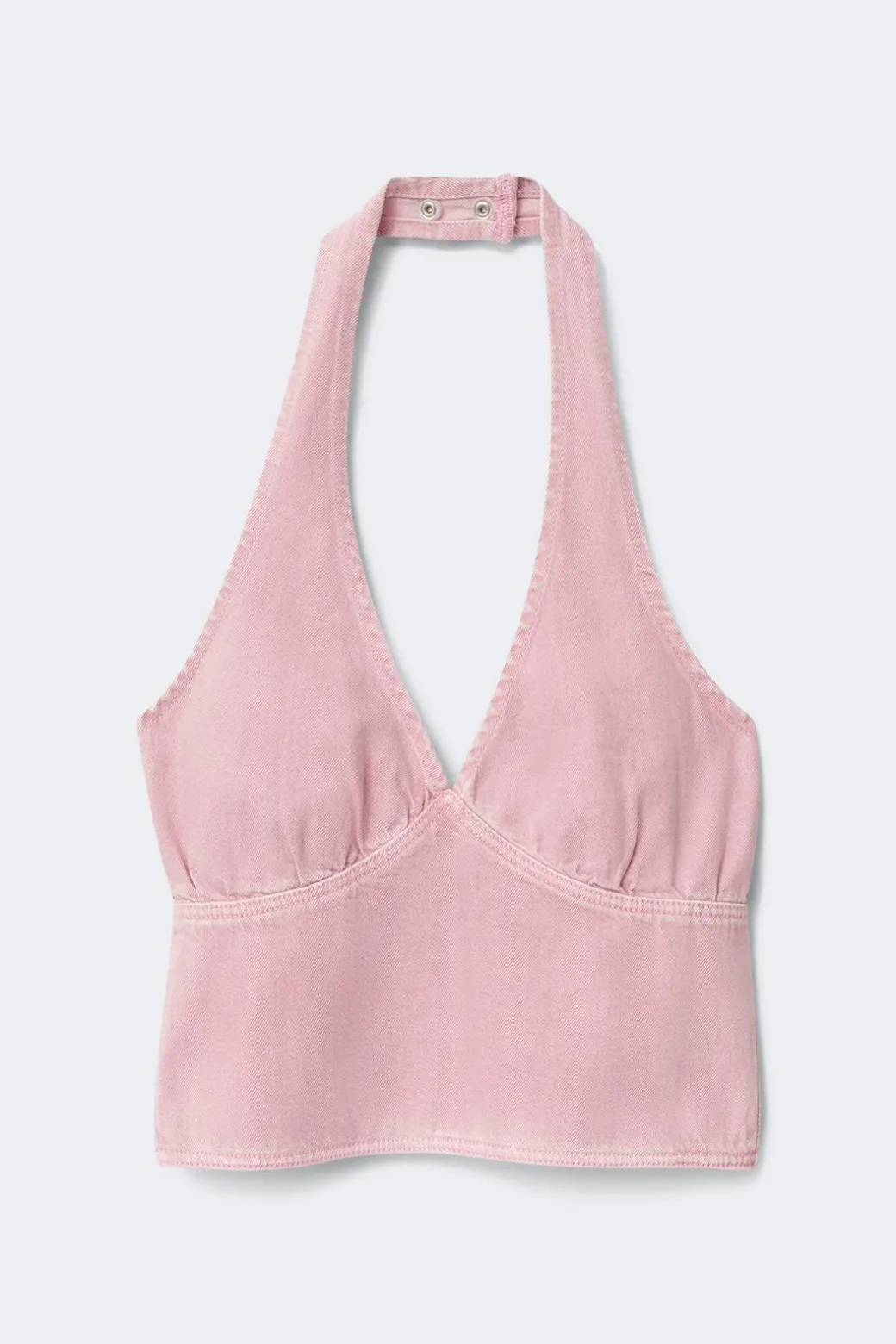 Denim halterneck top