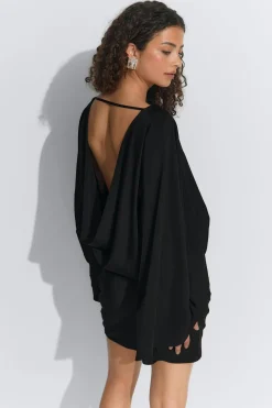Draped back mini dress