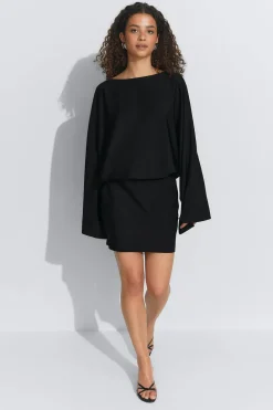 Draped back mini dress