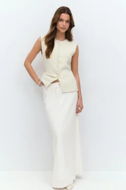 Drawstring maxi skirt