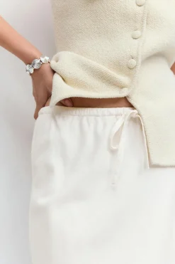 Drawstring maxi skirt