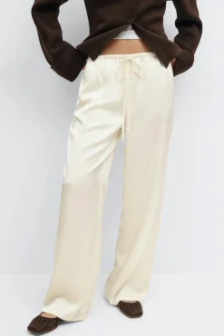 Drawstring satin trousers