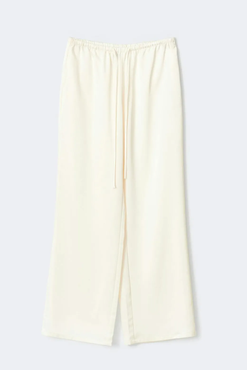 Drawstring satin trousers